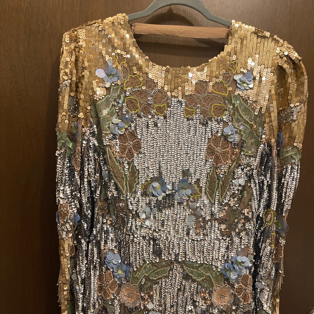 Floral Sequined Cocktail Dress